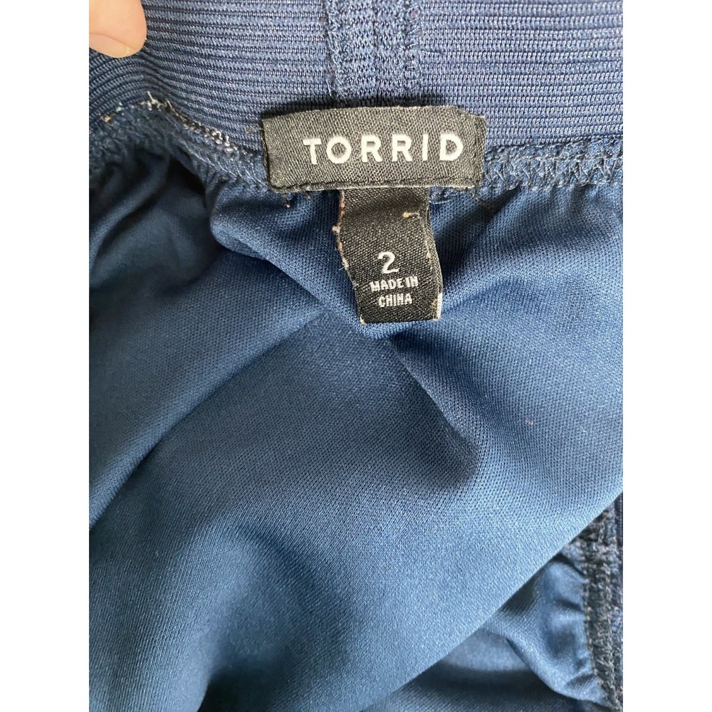 2/$30 Torrid Chiffon Midi Skirt Women Sz 2X Blue Floral Flare Cottage Romantic - Picture 8 of 13